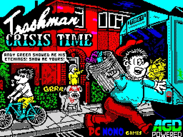Trashman title screen for ZX Spectrum